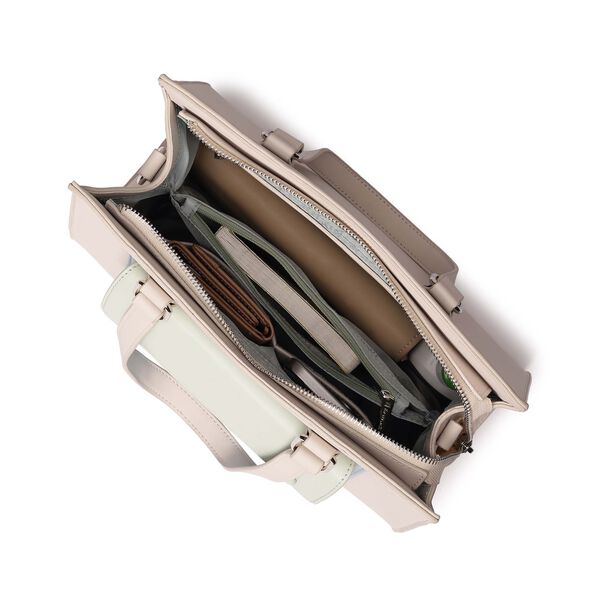 Pastel Colorblock Satchel Bag - image number 4