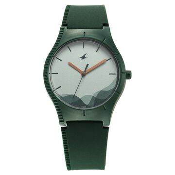 Fastrack Tees Wanderlust Quartz Analog Green Dial Silicone Strap Watch for Girls