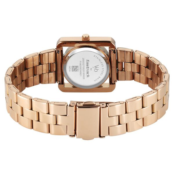 Vyb Manifester By Fastrack Quartz Analog Rose Gold Mother Of Pearl Dial Rose Gold Stainless Steel Strap Watch For Girls - image number 6