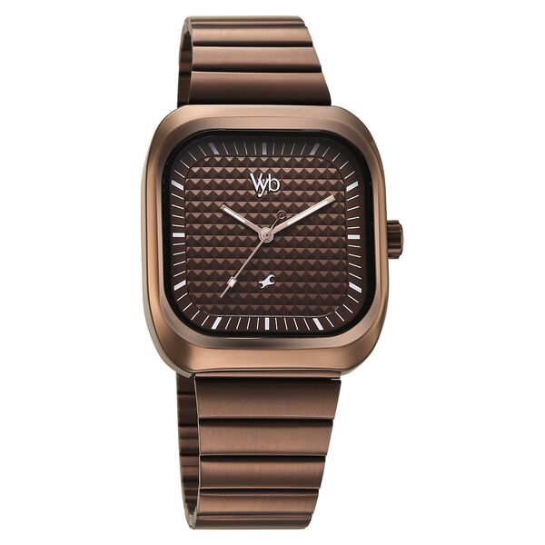 Fastrack Vyb Maverick Quartz Analog Brown Dial Metal Strap Watch For Guys - image number 2