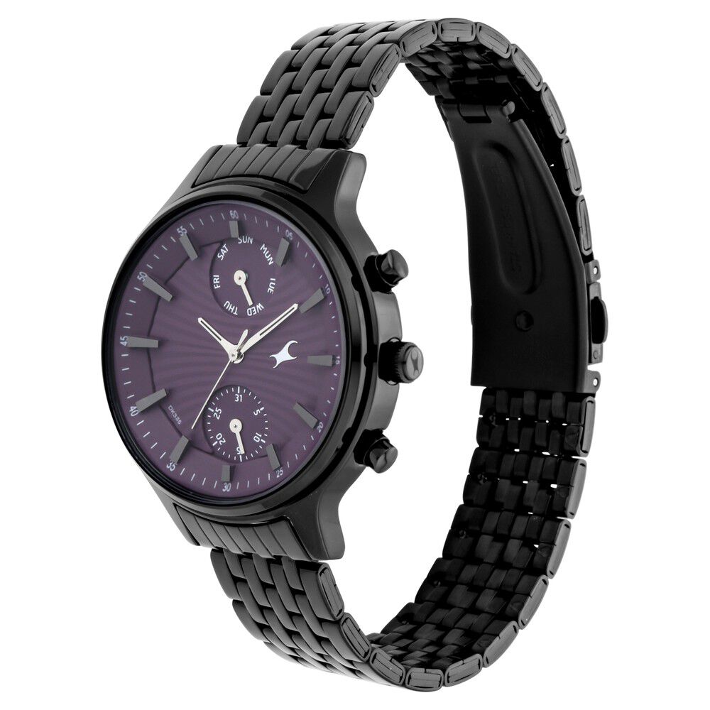 Fastrack Ruffles Quartz Multifunction Purple Dial Stainless Steel