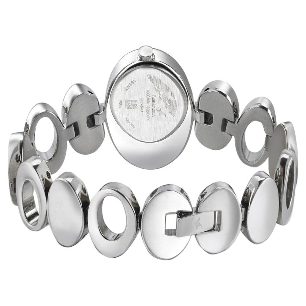 Buy Online Fastrack Hitlist Quartz Analog White Dial Stainless Steel Strap Watch for Girls ns6024sm02 Fastrack