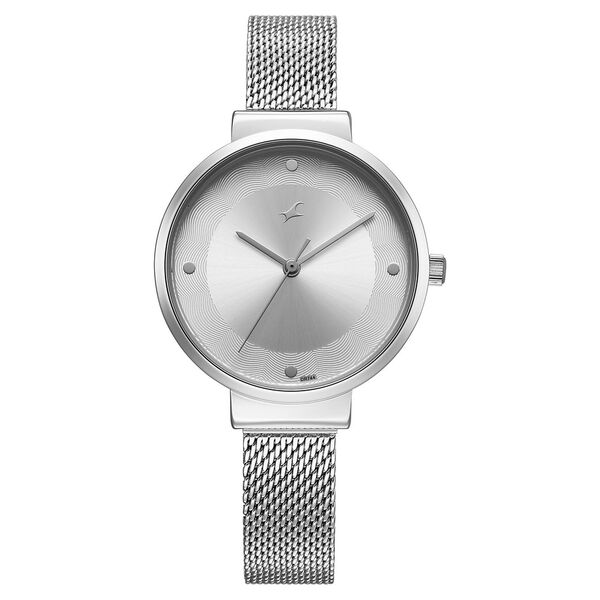 Fastrack Stunners X Quartz Analog Silver Dial Stainless Steel Strap Watch For Girls - image number 0