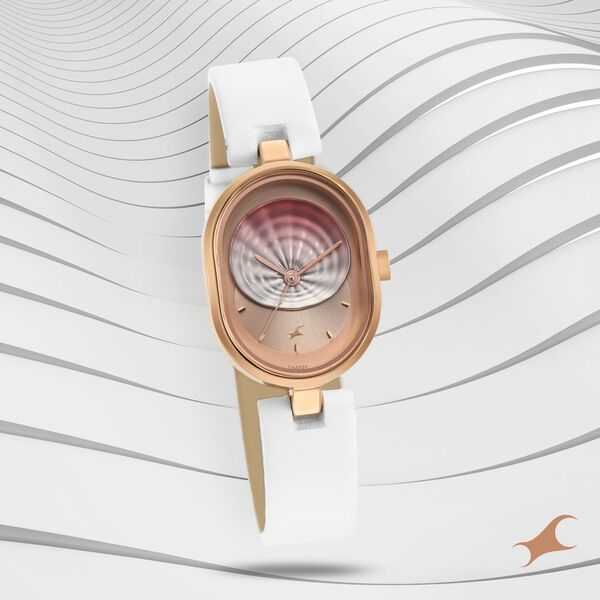 Fastrack Uptown Retreat Quartz Analog Pink Dial Leather Strap Watch for Girls - image number 0