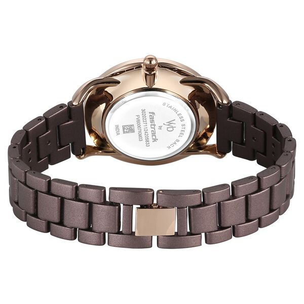 Vyb Charmer By Fastrack Quartz Analog Brown Dial Metal Strap Watch For Girls - image number 5