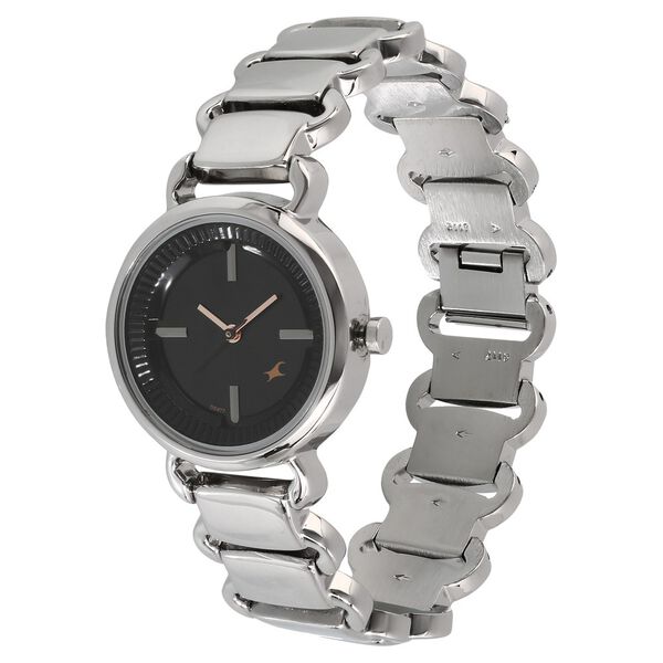 Fastrack Quartz Analog Black Dial Metal Strap Watch for Girls - image number 1