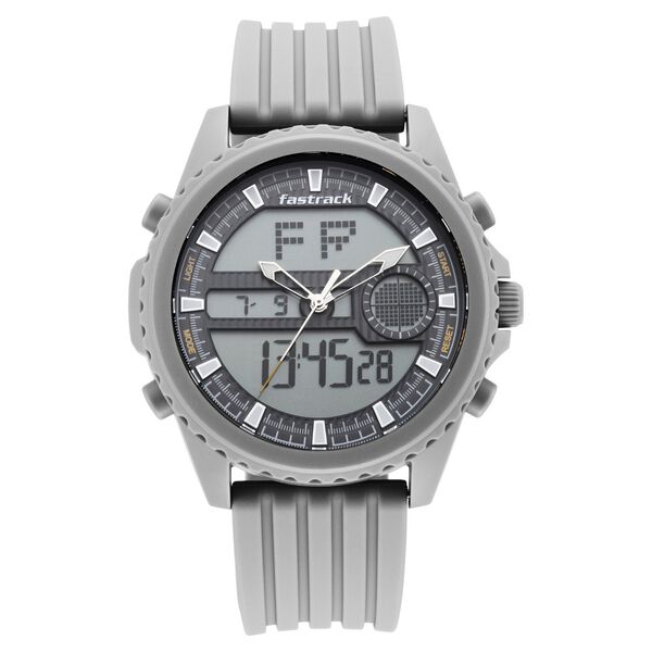 Fastrack Streetwear Quartz Analog Digital Grey Dial PU Strap Watch for Guys - image number 1