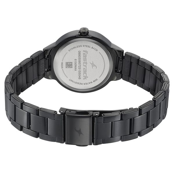 Fastrack Pulse Quartz Analog Black Dial Stainless Steel Strap Watch for Girls - image number 4