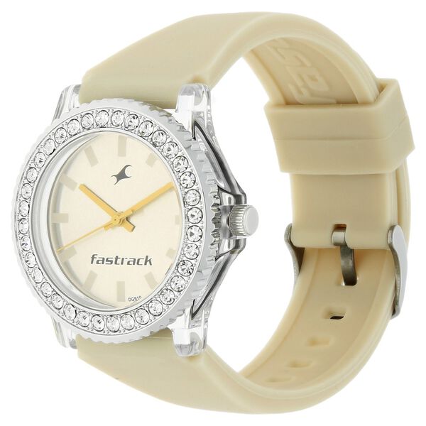 Fastrack Quartz Analog Beige Dial Plastic Strap Watch for Girls - image number 1