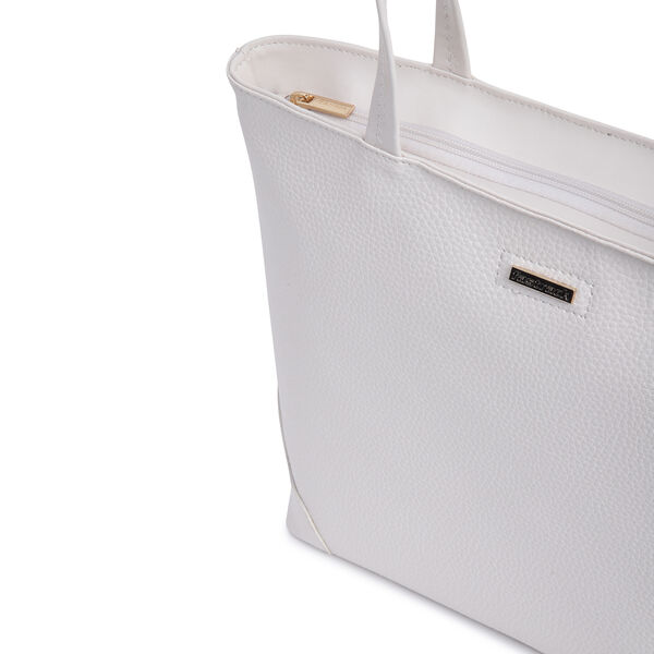 Fastrack Stylish Textured Tote Bag for Women | Trendy Casual Bag for Ladies, Women, Girls | Everyday College Bag Made of High-Quality Faux Leather (White) - image number 4