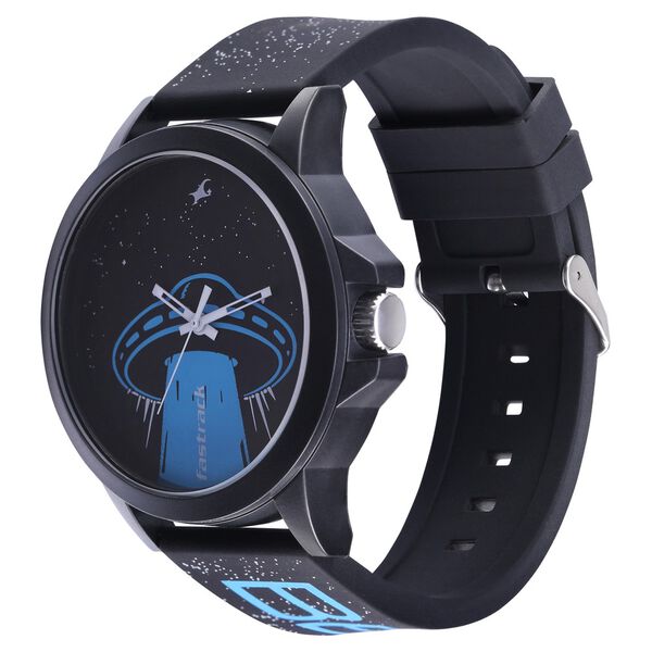 Fastrack Space Rover Quartz Analog Black Dial Silicone Strap Unisex Watch - image number 2