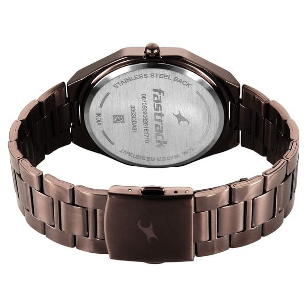 Fastrack 9 to Fine Analog with Brown Dial Metal Strap Watch for Guys - image number 5