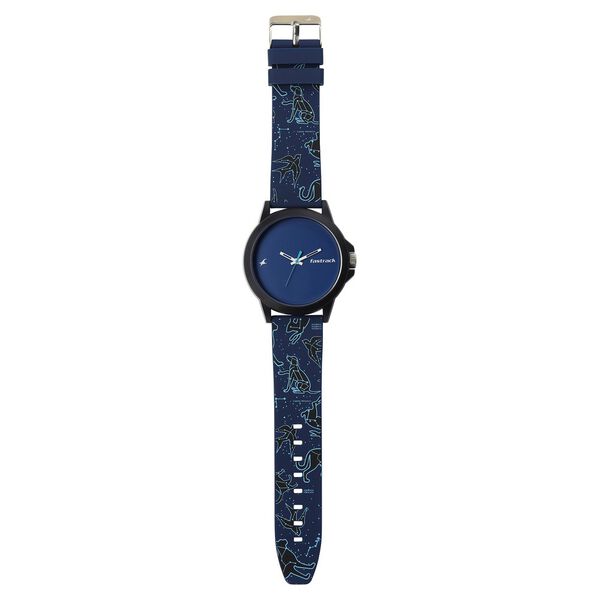 Fastrack Space Rover Quartz Analog Blue Dial Silicone Strap Unisex Watch - image number 5