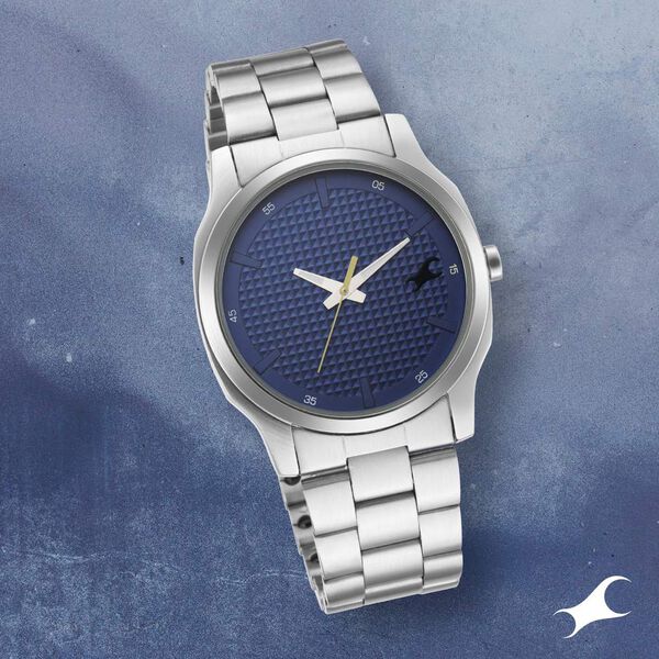 Fastrack Stunners Quartz Analog Blue Dial Metal Strap Watch for Guys - image number 0