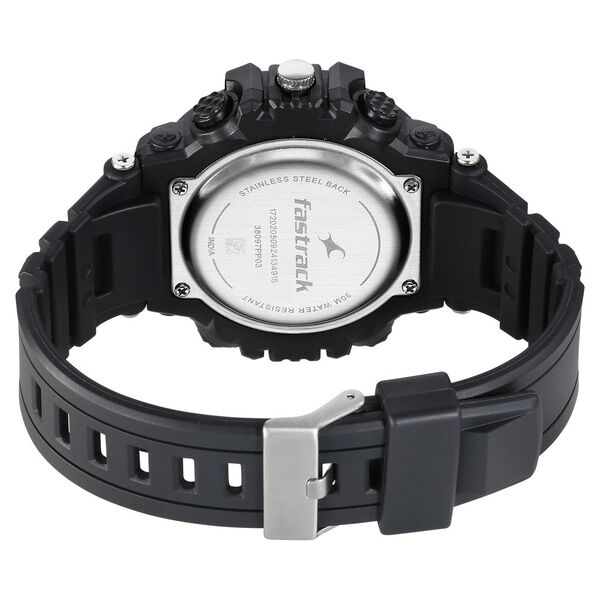 Fastrack StreetStyle Quartz Digital Black And Green Dial Black PU Strap Unisex Watch - image number 4