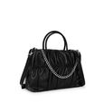 Gathered faux leather satchel - image number 2