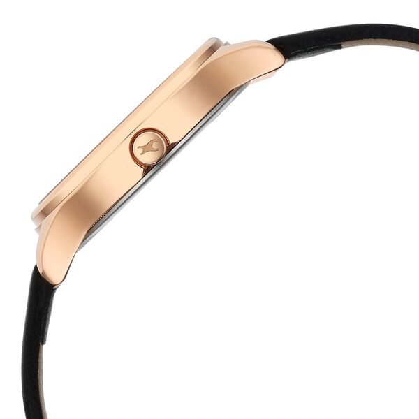 Fastrack Stunners Quartz Analog Black Dial Black Leather Strap Watch For Girls - image number 3