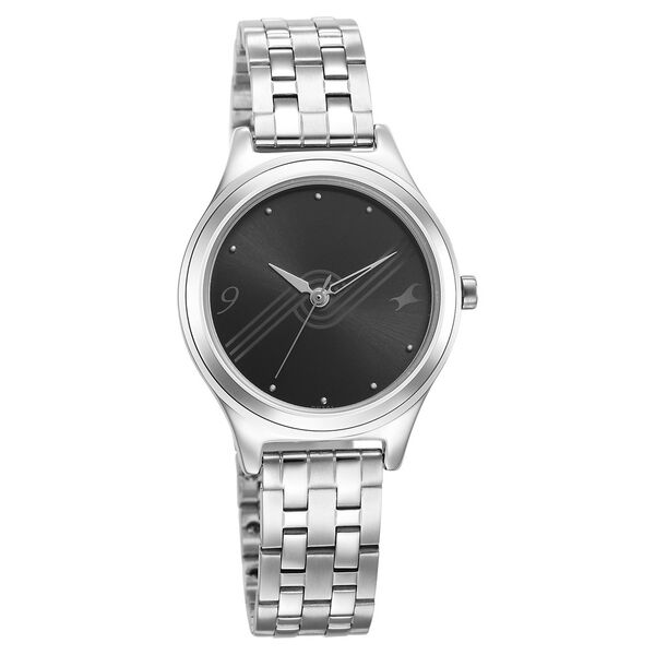 Fastrack Stunners Black Dial Metal Strap Watch for Girls - image number 1