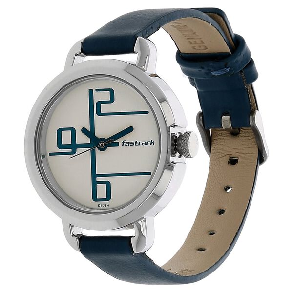 Fastrack Quartz Analog White Dial Leather Strap Watch for Girls - image number 1