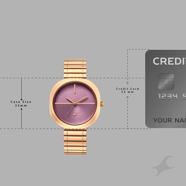 Fastrack 9 to Fine Analog with Purple Dial Metal Strap Watch for Girls - image number 3