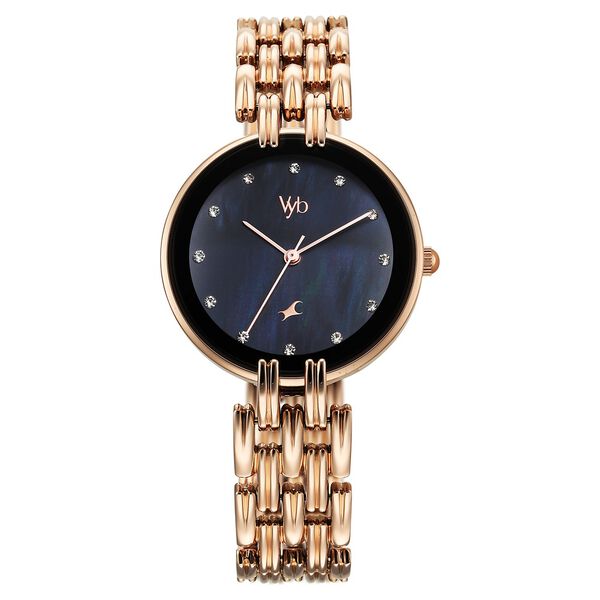 Vyb Eclipse By Fastrack Quartz Analog Black Dial Metal Strap Watch For Girls - image number 2