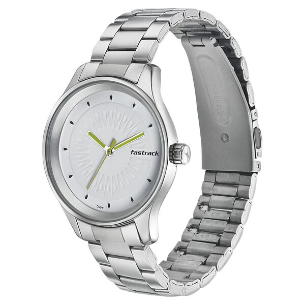 Fastrack Quartz Analog White Dial Stainless Steel Strap Watch for Girls - image number 2