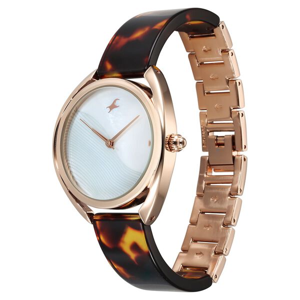 Fastrack Younique Quartz Analog Mother Of Pearl Dial Acetate And Metal Strap Watch For Girls - image number 4