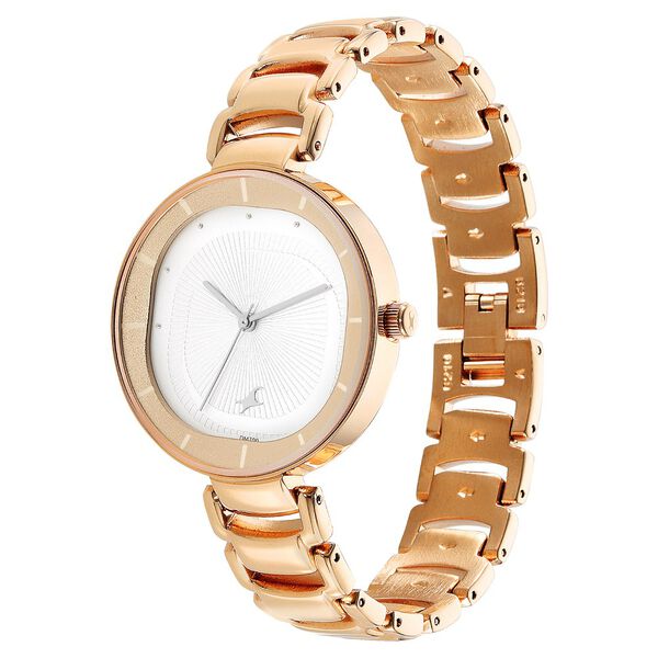 Fastrack Style Up Quartz Analog Silver Dial Metal Strap Watch for Girls - image number 3