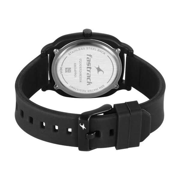 Fastrack Hype All Black Quartz Analog Black Dial With Black Silicone Strap Watch For Unisex - image number 4