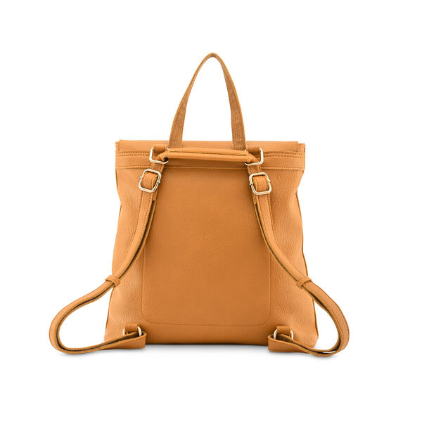 Fastrack Faux Leather Backpack with Flap Closure in Tan - image number 3