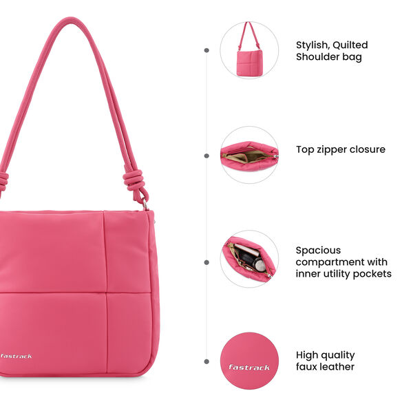 Fastrack Pink Flash Casual Shoulder Bag for Women - image number 8