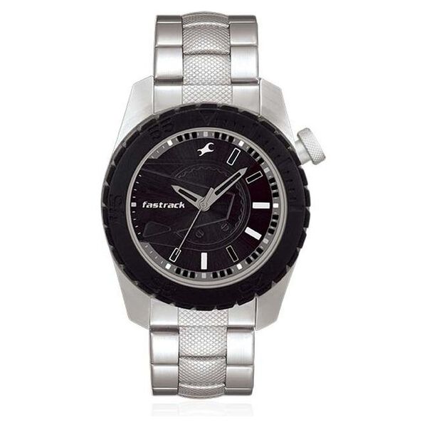 Fastrack Quartz Analog Black Dial Stainless Steel Strap Watch for Guys - image number 0