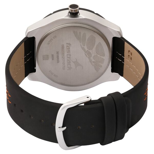 Fastrack Quartz Analog Black Dial Leather Strap Watch for Guys - image number 4