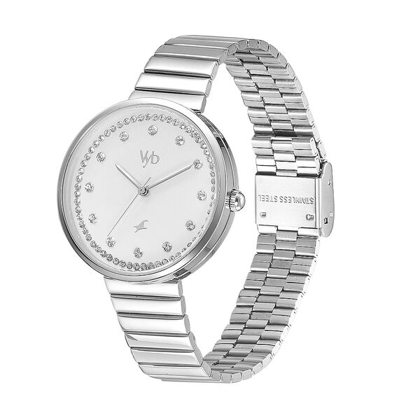 Fastrack Vyb Mirage Quartz Analog Silver Dial Stainless Steel Strap Watch for Girls - image number 3