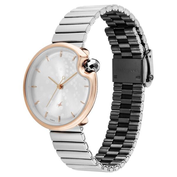 Fastrack Groove Analog with Silver Dial Silver Metal Strap Watch for Girls - image number 2