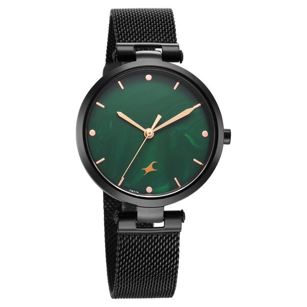 Fastrack Stunners X Quartz Analog Green Mother Of Pearl Dial Stainless Steel Strap Watch For Girls - image number 1