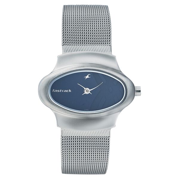 Fastrack Quartz Analog Blue Dial Stainless Steel Strap Watch for Girls - image number 0