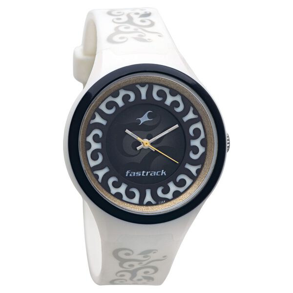 Fastrack Quartz Analog Black Dial Plastic Strap Watch for Girls - image number 0