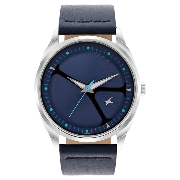 Fastrack MetaWe Quartz Analog Blue Dial Leather Strap Watch For Guys - image number 0