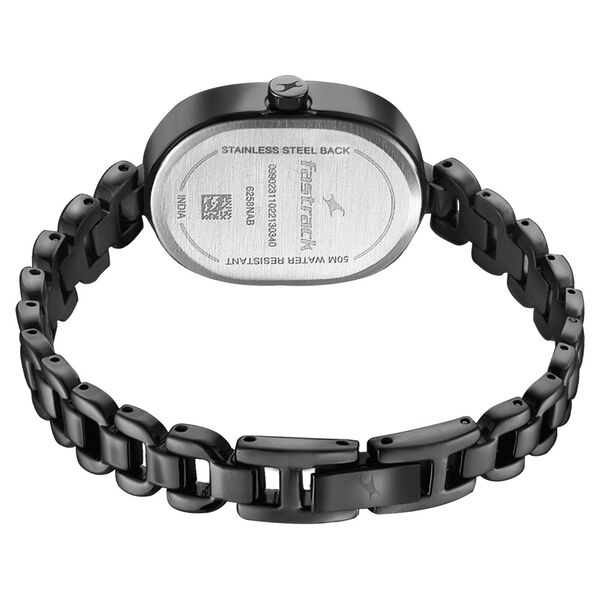 Fastrack Style Up Black Dial Metal Strap Watch for Girls - image number 4