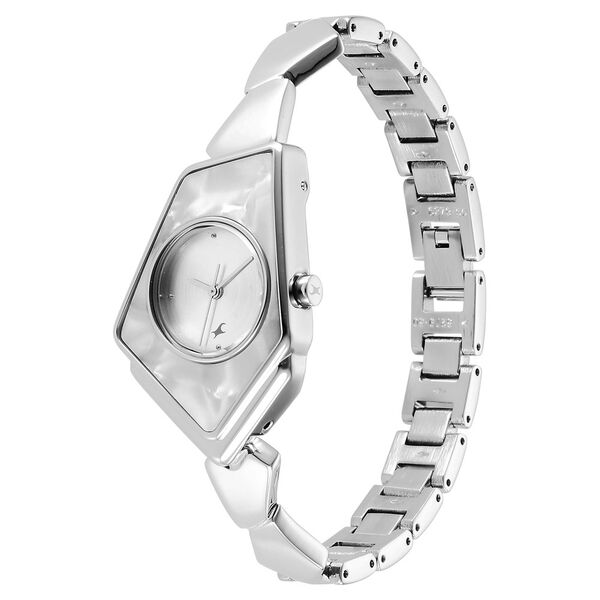 Fastrack Younique Quartz Analog Silver Dial Metal Strap Watch for Girls - image number 3