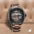 Fastrack Automatics Black Dial Brown Stainless Steel Strap Watch For Guys - image number 2