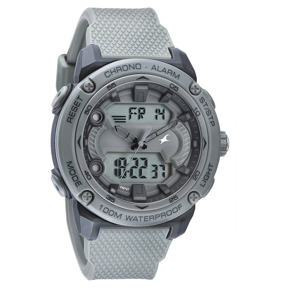 Buy Online Fastrack Streetwear Grey Dial with Grey Colour Strap Watch for Guys 38065pp02 p Fastrack