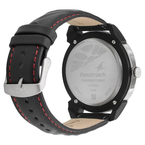 Fastrack Loopholes Quartz Analog White Dial Leather Strap Watch for Guys - image number 3