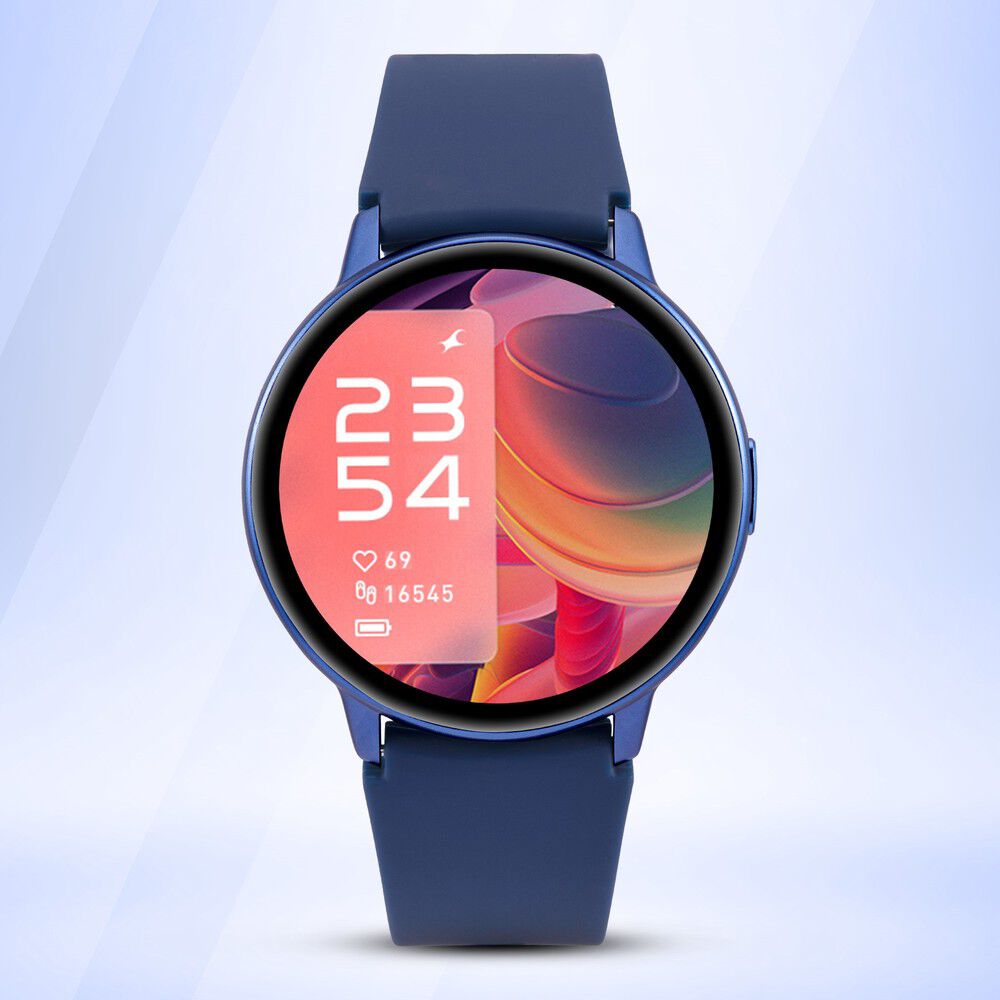 Reflex Play Smart Watch with Blue Strap Amoled Display Health Suite In Built Games Period Tracker