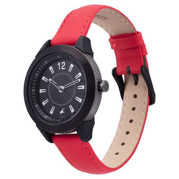 Fastrack Modular Quartz Analog Black Dial Leather Strap Watch for Girls - image number 2