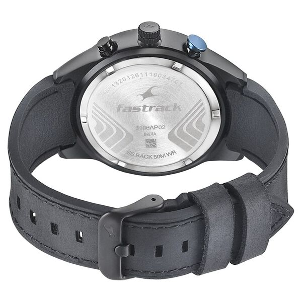 Fastrack All Nighters Quartz Multifunction Black Dial Leather Strap Watch for Guys - image number 5
