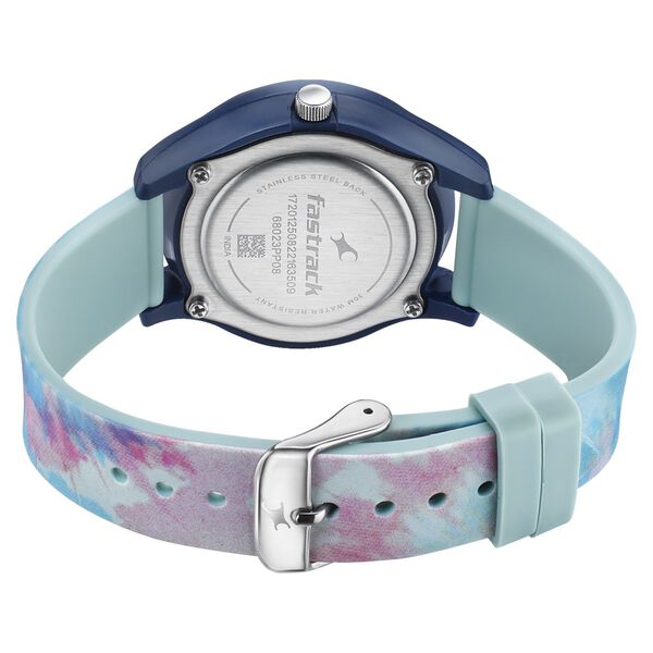 Fastrack Tie & Dye Quartz Analog Blue Dial Silicone Strap Watch for Girls - image number 4