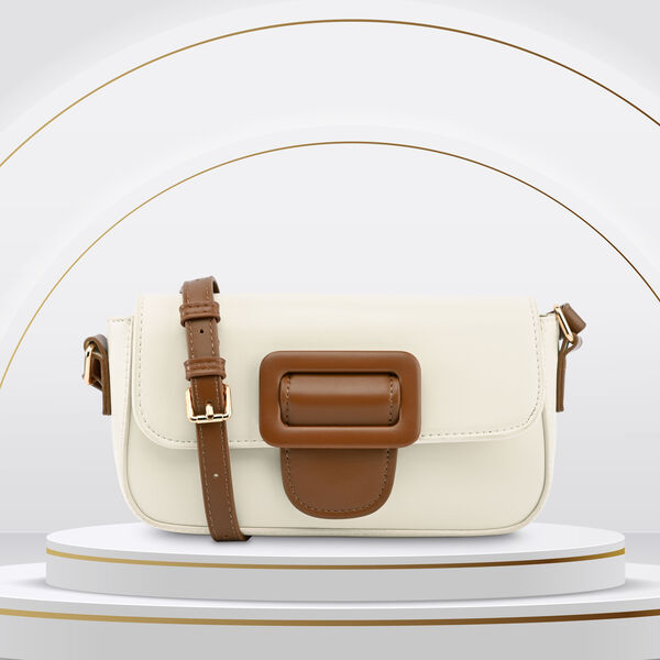 Fastrack Casual Sling Bag with Buckle Detail in White - image number 0