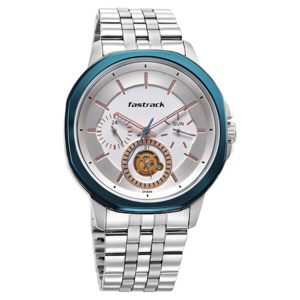 Fastrack Exuberant Quartz Multifunction Silver Dial Stainless Steel Strap Watch for Guys - image number 2
